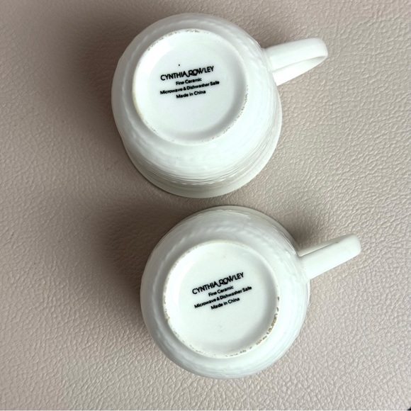 Set-of-2 Cynthia Rowley Fine Ceramic Tea Cups - Picture 6 of 8